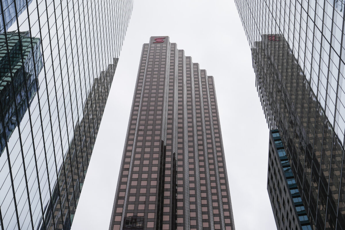 Bank towers are pictured in the financial district in Toronto, on Sept. 8, 2023. (The Canadian Press/Andrew Lahodynskyj)