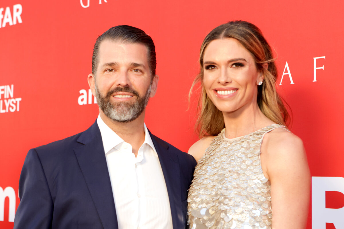 Donald Trump Jr. (L) and Bettina Anderson attend amfAR Palm Beach Gala in Palm Beach, Fla., on March 15, 2025. (Mireya Acierto/Getty Images for amfAR)