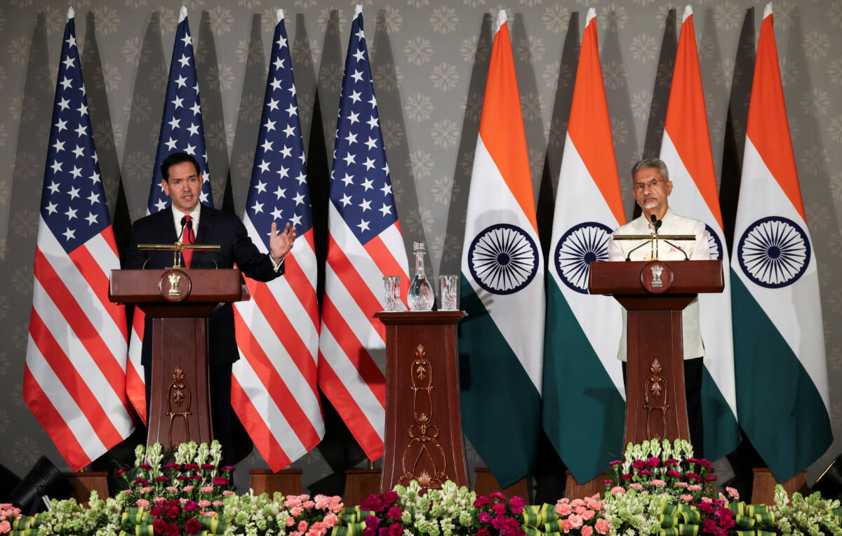 U.S. Secretary of State Marco Rubio (L) and Indian Minister of External Affairs Subrahmanyam Jaishankar attend a joint news conference after their meeting at the Hyderabad House in New Delhi on May 24, 2026. (Adnan Abidi/Reuters)