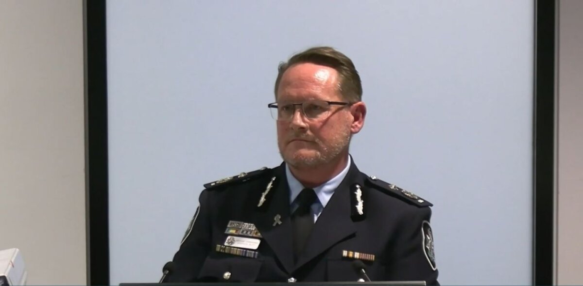 AFP Assistant Commissioner Stephen Nutt gives evidence to the Royal Commission on Anti-Semitism and Social Cohesion on May 25, 2026. (Screenshot from the Royal Commission video stream)