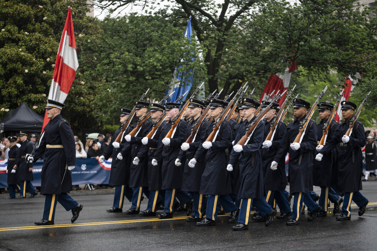 The National Memorial Day parade in Washington on May 25, 2026. (Madalina Kilroy/The Epoch Times)