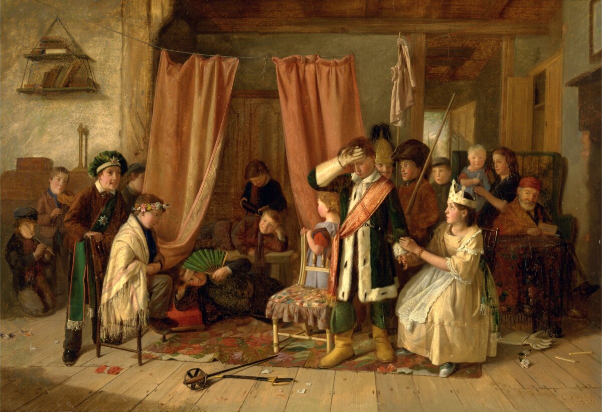 "Children Acting the 'Play Scene' from ‘Hamlet,’ Act II, Scene ii," circa 1863, by Charles Hunt. (Public Domain)