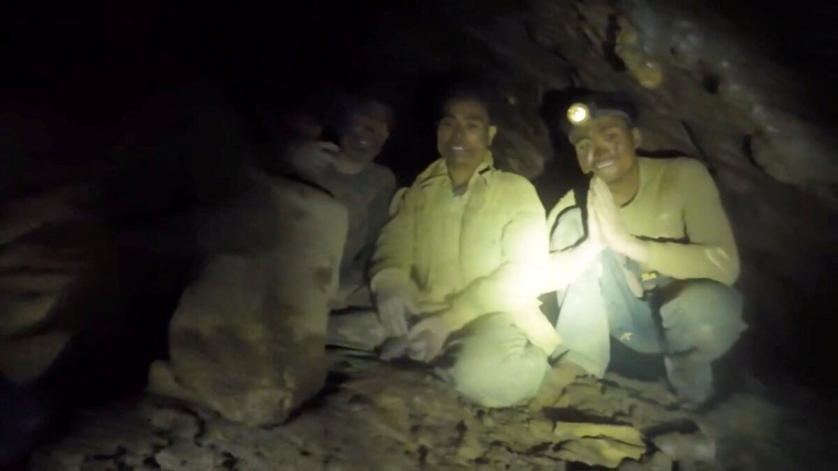 People trapped in a cave are found alive by rescue workers in Xaisomboun Province, Laos, May 27, 2026, in this screengrab obtained from a social media video. (Norrased Palasing/via Reuters)