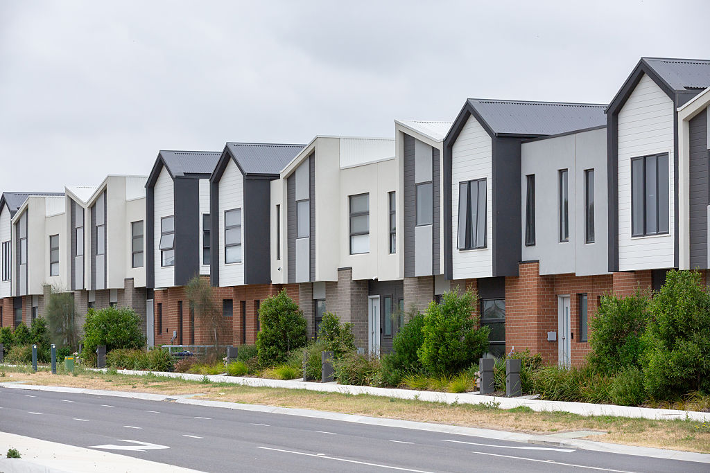 Newly built houses line an outer suburban street on Jan. 13, 2026 in Melbourne, Australia. (Jesse Thompson/Getty Images)