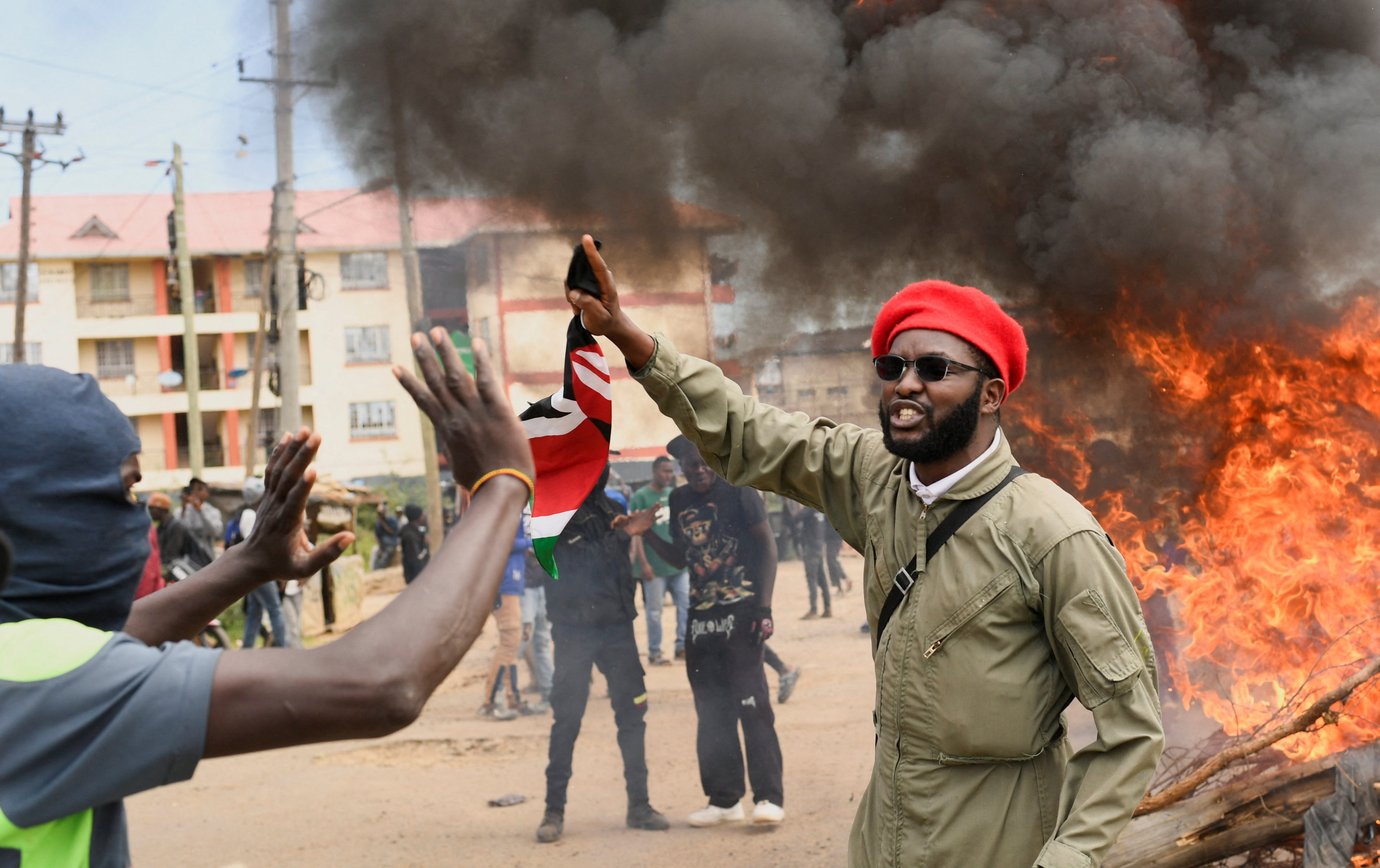 Protests against a U.S. Ebola quarantine plan in Kenya