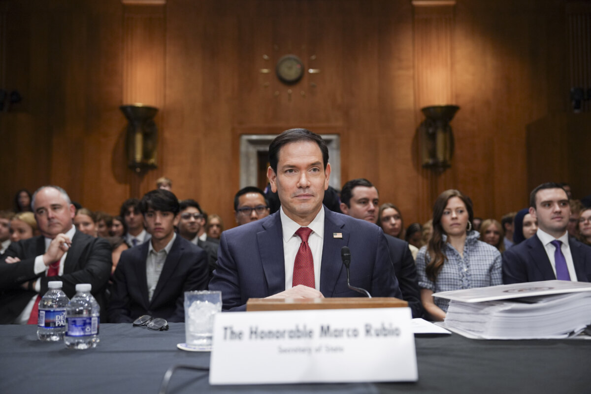 Secretary of State Marco Rubio arrives to testify before the Senate Committee on Foreign Relations on Capitol Hill in Washington on June 2, 2026. (Madalina Kilroy/The Epoch Times)