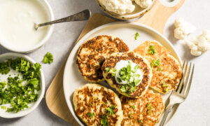 Gluten-Free Veggie Pancakes With Herbed Vegan Tzatziki