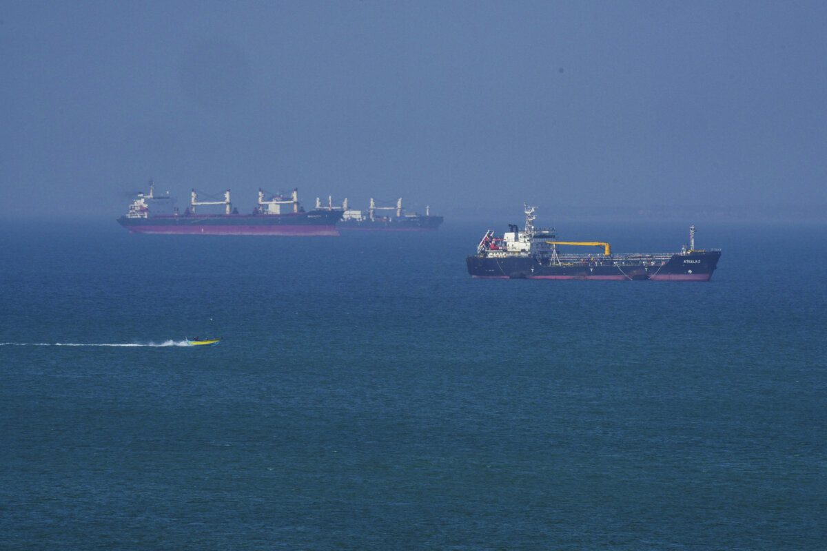 The Ateela 2 Oil Tanker boat navigates the sea on Qeshm Island, Iran, in the Strait of Hormuz, on April 28, 2026. Asghar Besharati/Getty Images