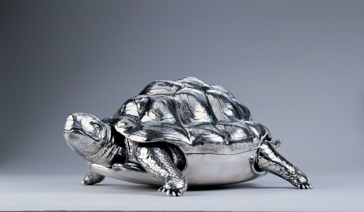 “Tortoise,” 2006, by Gianmaria Buccellati. 925 sterling silver; 21 inches by 16 inches by 10 inches. Museum Purchase in honor of Betty Grisham with funds provided by the Women's Guild of Huntsville Museum of Art, Ala. (Huntsville Museum of Art)