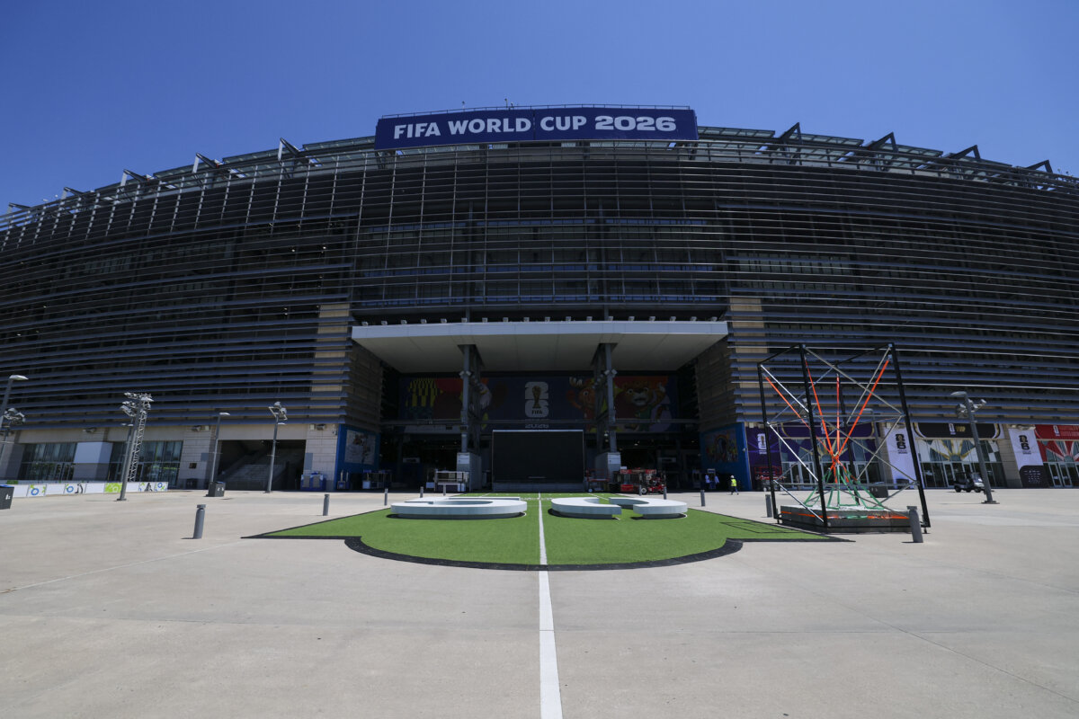 A general view shows the New York New Jersey Stadium (temporarily renamed from MetLife Stadium) ahead of the 2026 FIFA World Cup in East Rutherford, N.J., on May 29, 2026. (Angela Weiss/AFP via Getty Images)