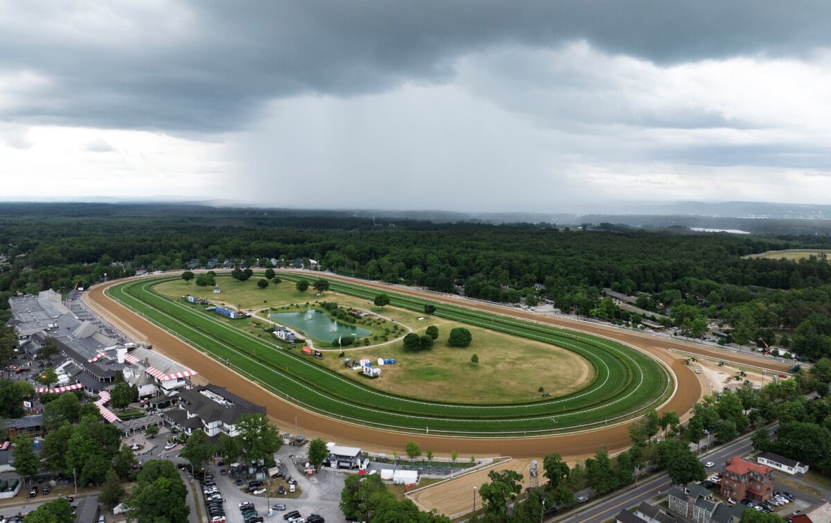 Saratoga Race Course in Saratoga Springs, N.Y., on June 6, 2024. (Al Bello/Getty Images)