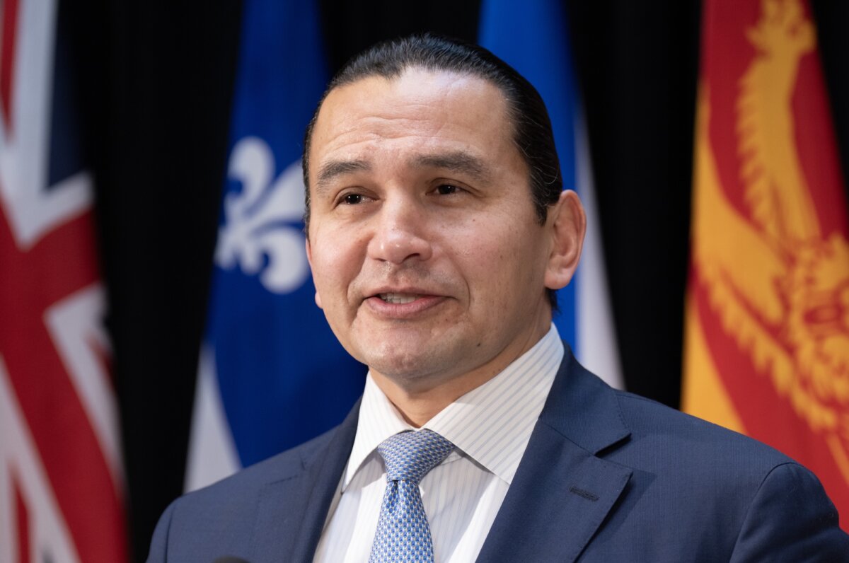 Manitoba Premier Wab Kinew speaks with reporters before the First Ministers Meeting in Ottawa, Jan. 29, 2026. (The Canadian PressAdrian Wyld)