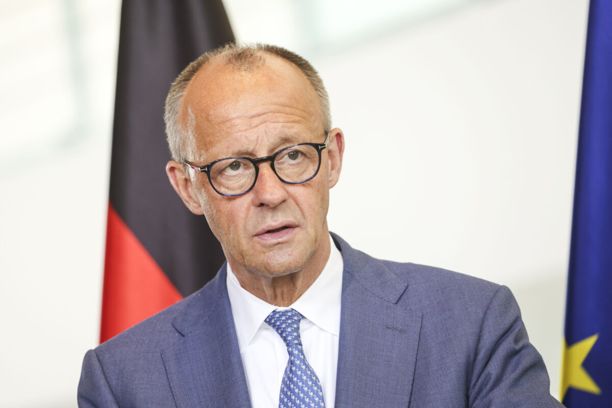 German Chancellor Friedrich Merz speaks to the media at a press conference in Berlin, Germany on June 2, 2026. (Michele Tantussi/Getty Images)