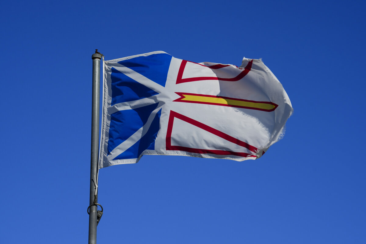 A Newfoundland flag flies in Rocky Harbour, N.L., on Sept. 4, 2024. (The Canadian Press/Sean Kilpatrick)