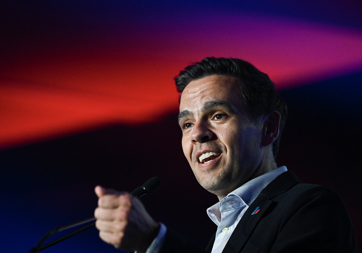 Liberal Party of Quebec leader Charles Milliard speaks during the party's general council meeting in Sherbrooke, Que., on June 5, 2026. (The Canadian Press/Graham Hughes)