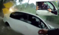 ‘I’m Going In’: Texas Policeman Rescues Baby From Car Trapped in Flash Flood