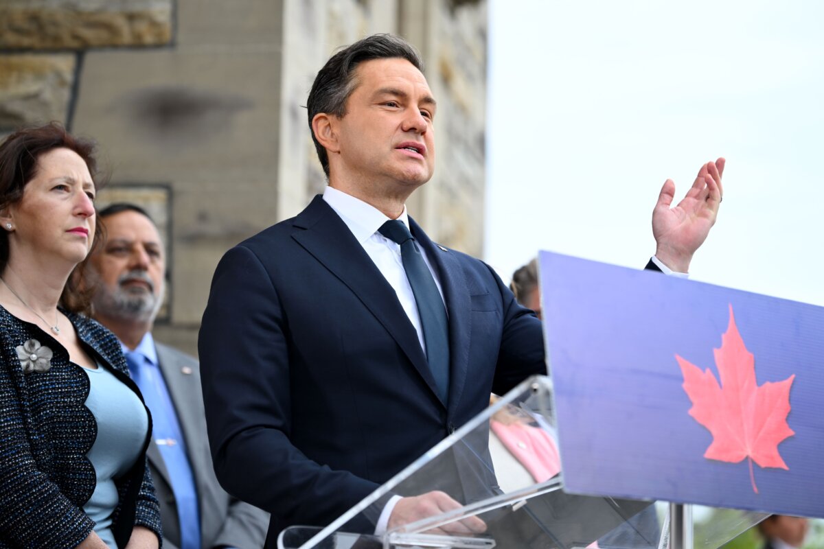 Conservative Party Leader Pierre Poilievre speaks during a press conference in Ottawa, on May 29, 2026. (The Canadian Press/Spencer Colby)