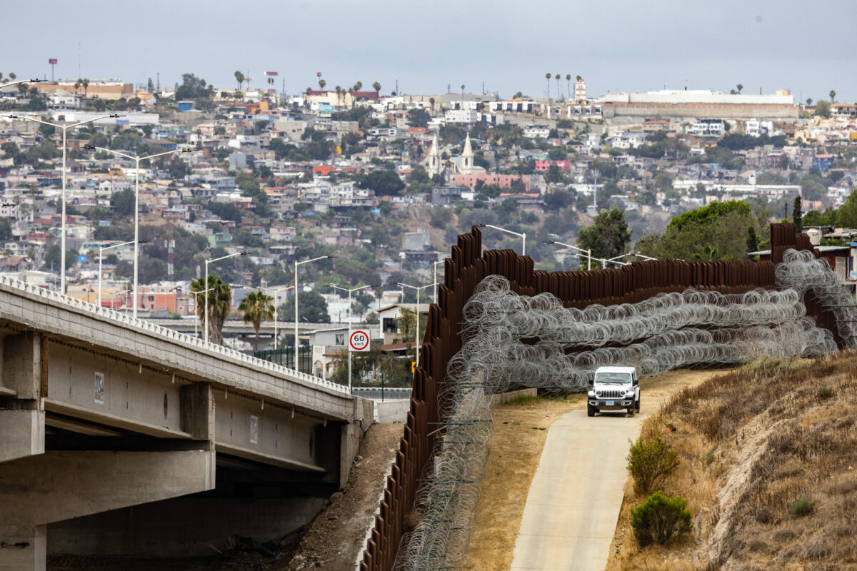 Border Patrol agents monitor the U.S.–Mexico border near San Diego on May 27, 2026. (John Fredricks/The Epoch Times)