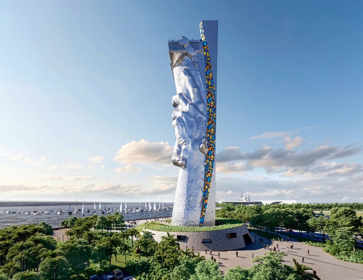 A rendering of the Statue of Responsibility as it is proposed to look in San Diego County, more than 300 feet high. (Courtesy of Leesa and Gary Price)