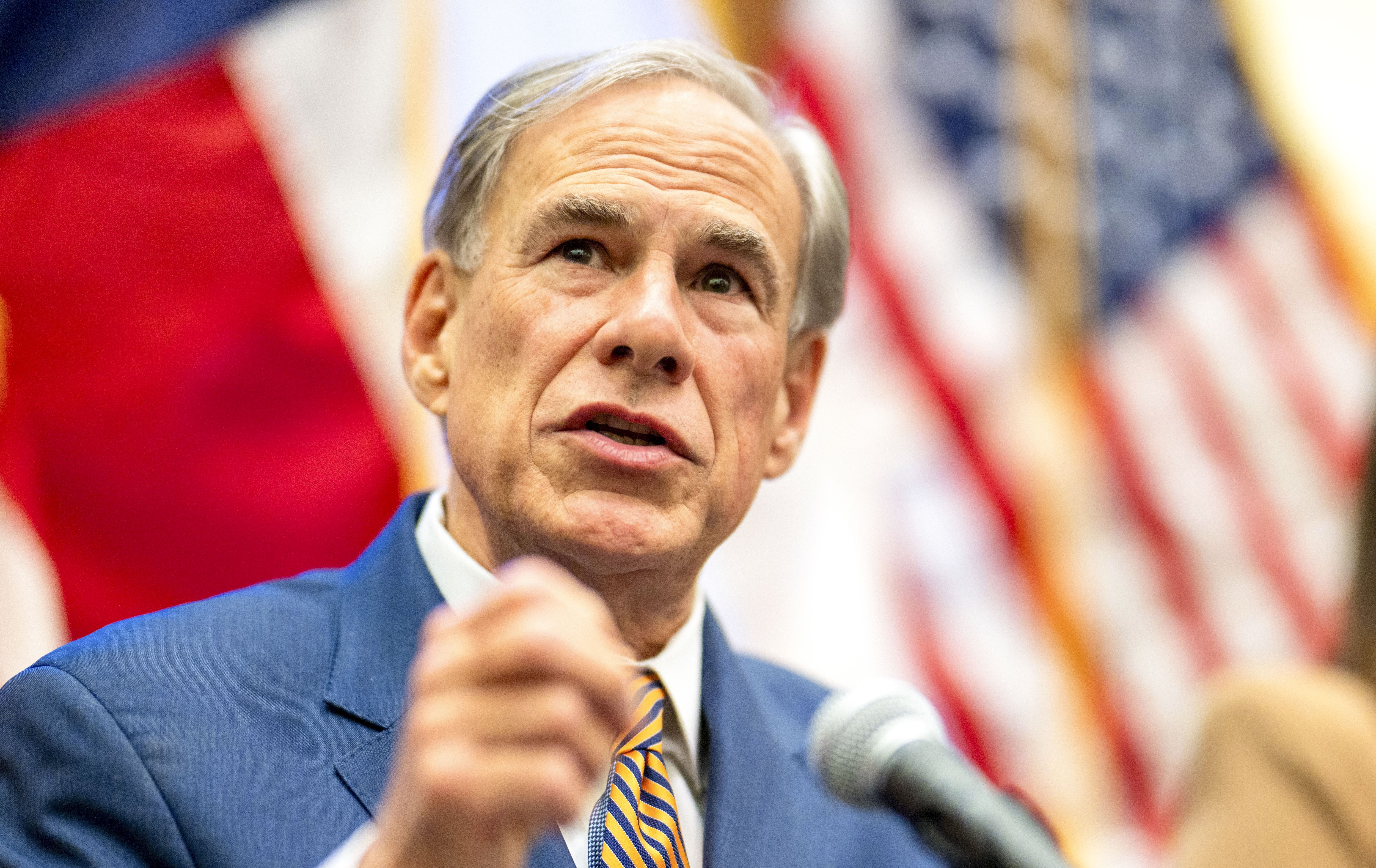 Texas Governor Greg Abbott Holds Press Conference With Agriculture Secretary Brooke Rollins