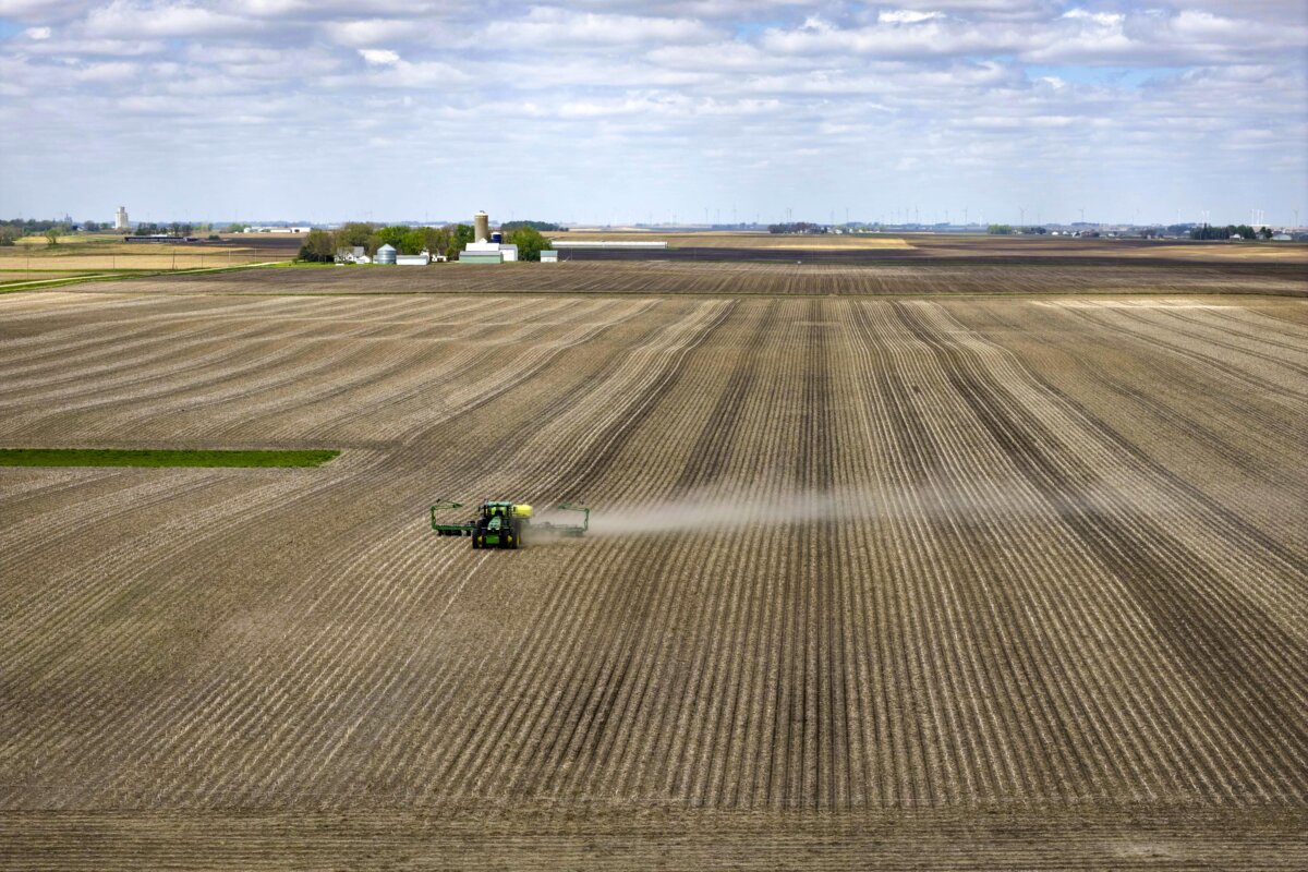 A farm field near West Bend, Iowa, on May 6, 2026. Scott Olson/Getty Images