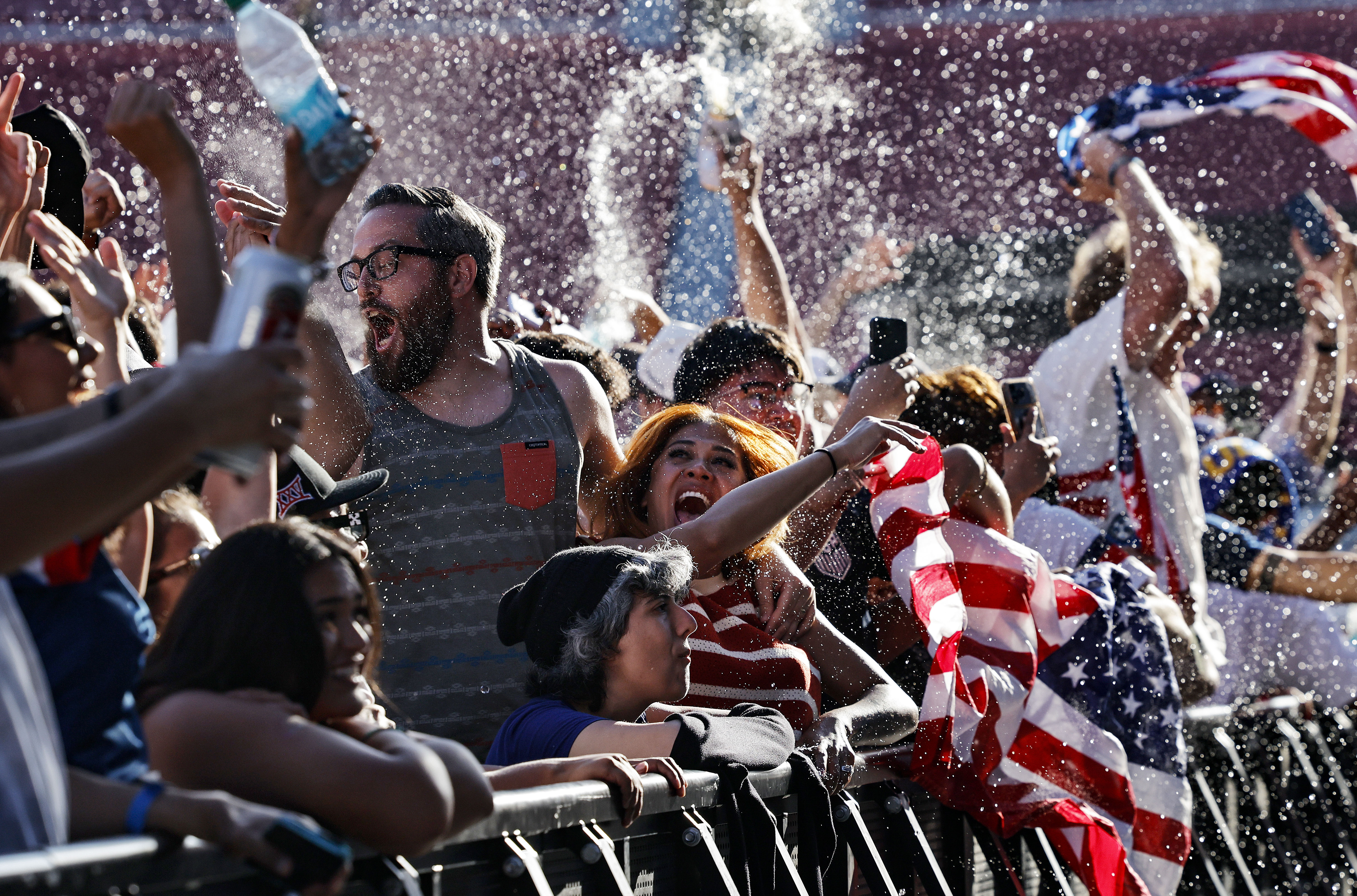 Soccer Fans Gather To Watch The United States' First World Cup Match Against Paraguay