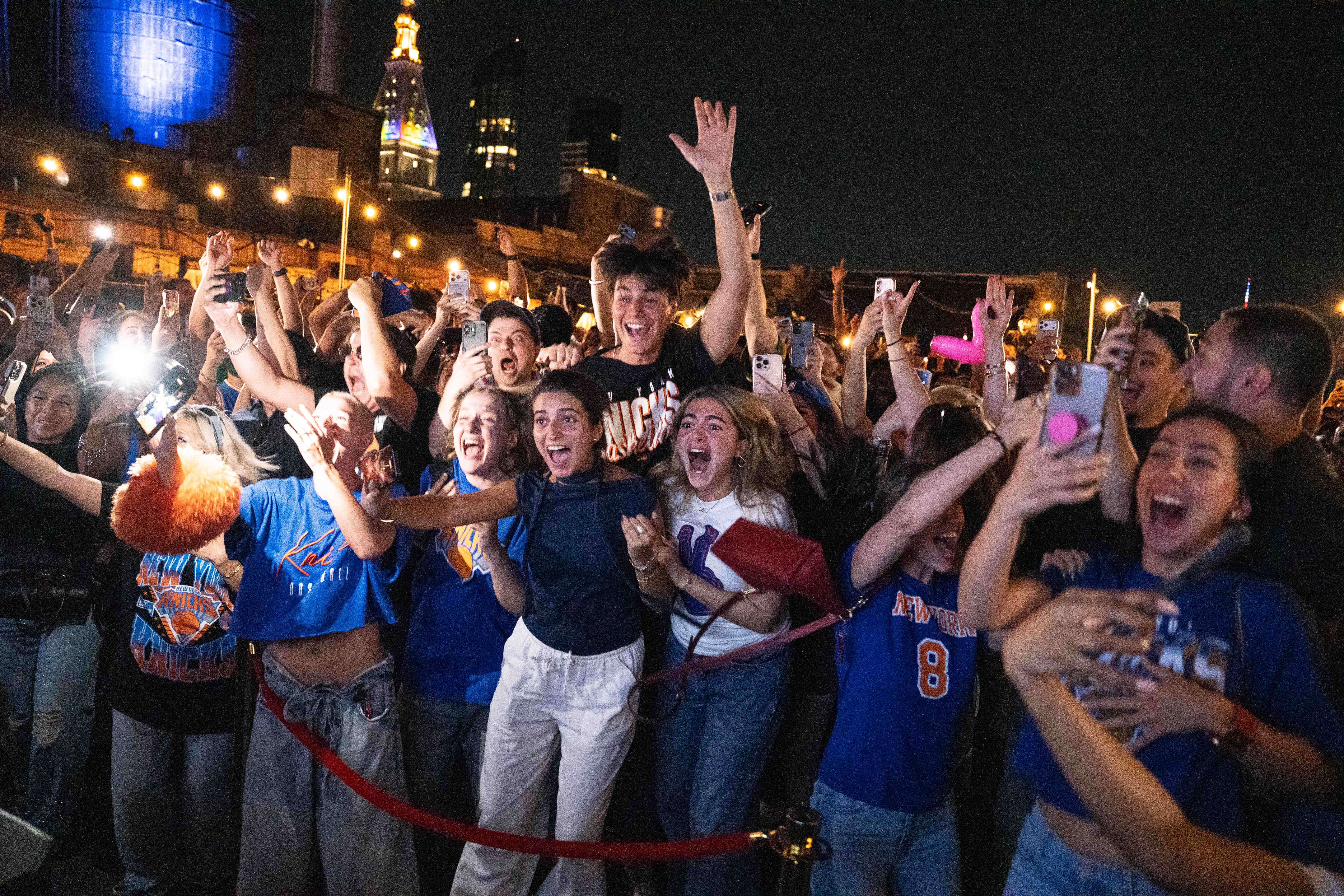 New Yorkers Revel in the Streets Celebrating Historic Knicks Win
