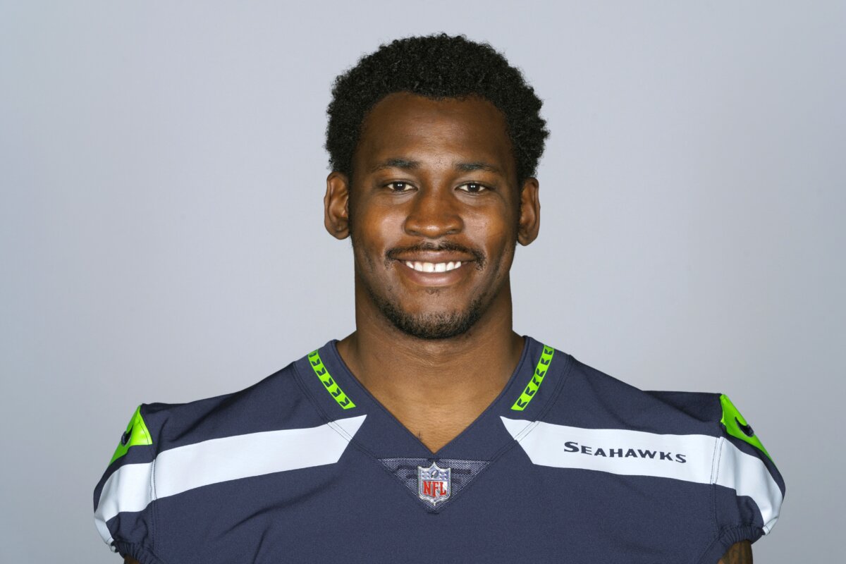 Aldon Smith of the Seattle Seahawks NFL football team in 2021. (AP Photo)