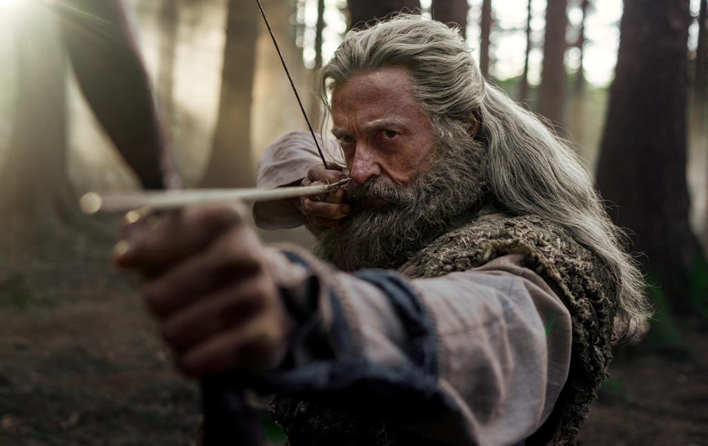An aging Robin Hood (Hugh Jackman), in "The Death of Robin Hood." (A24)
