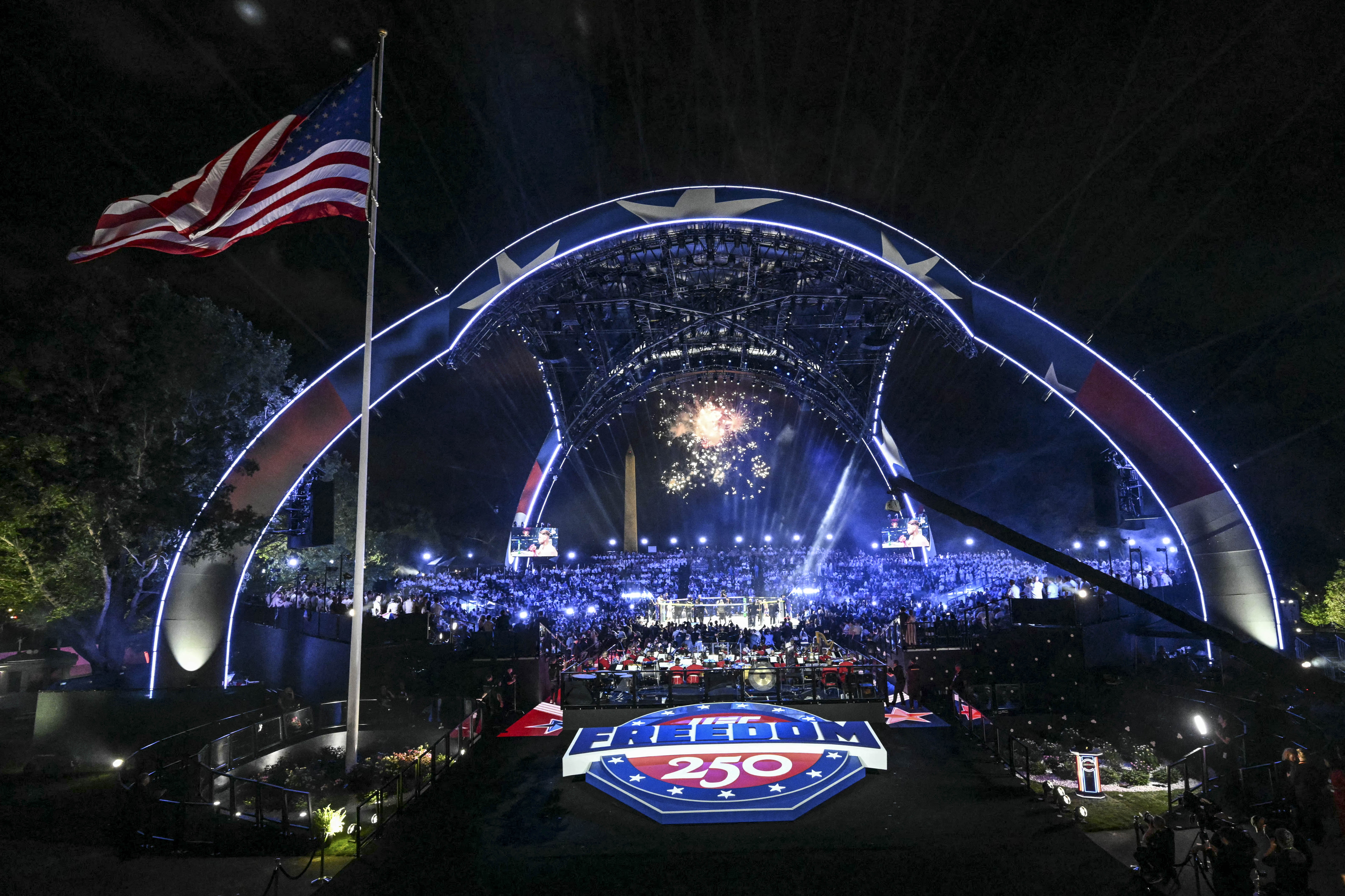Day in Photos: UFC Freedom 250 Finale, Child Protection Protest, and NATO Exercise