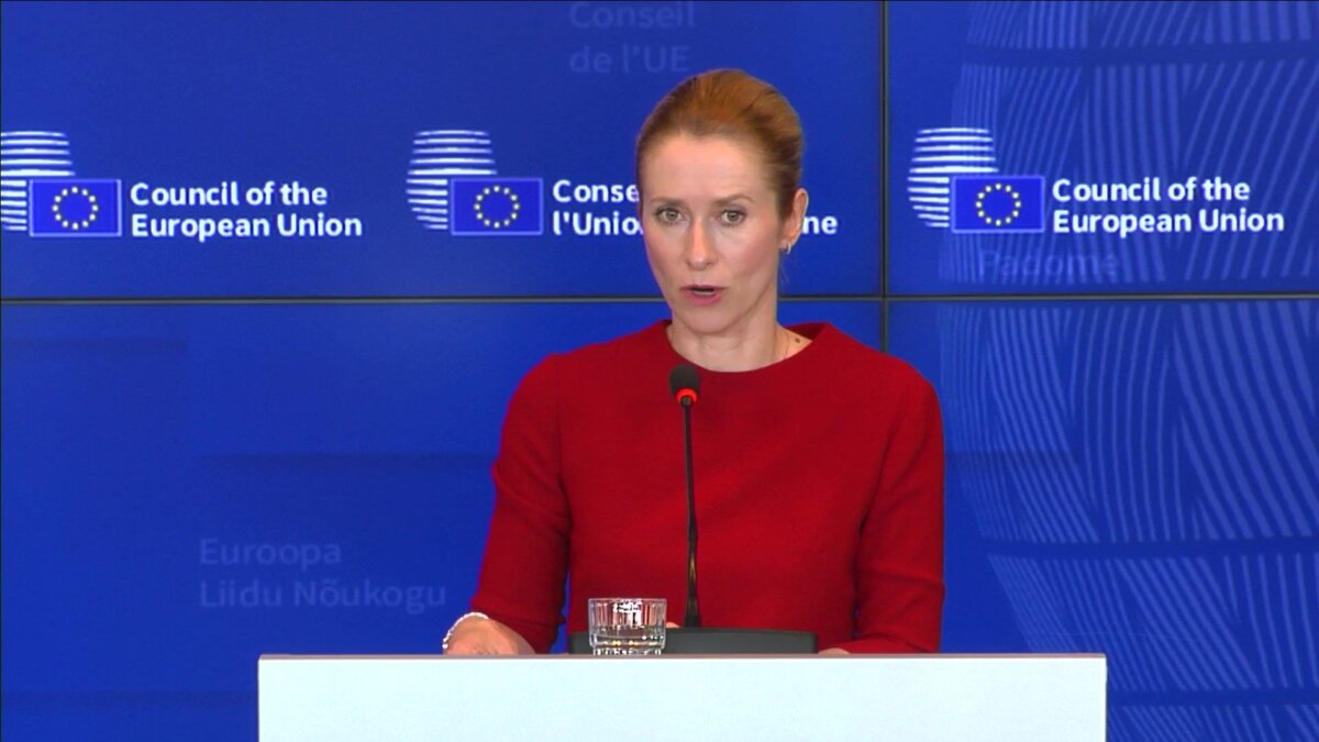 Kaja Kallas, the EU’s foreign policy chief, speaks at a press conference following a Foreign Affairs Council meeting in Luxembourg on June 15, 2026. European Union
