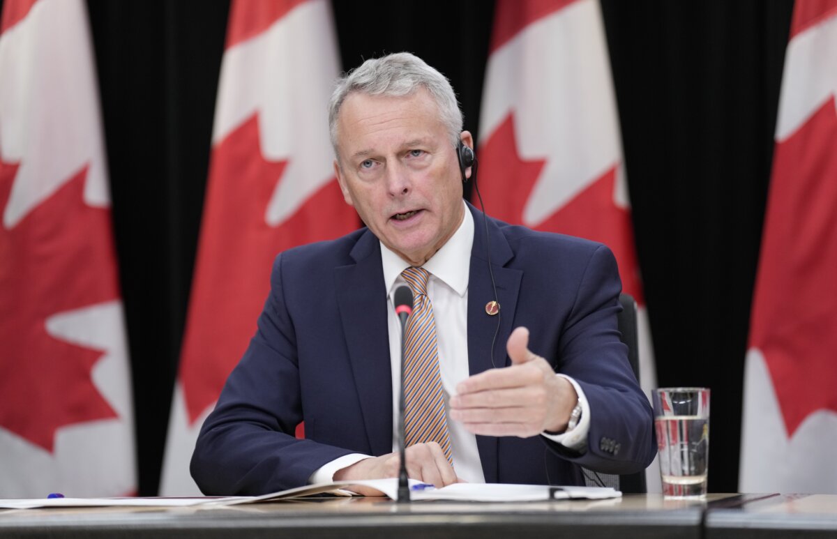 Senate Committee on Transport and Communications Chair Senator David Wells responds to a question during a news conference in Ottawa, June 17, 2026. (The Canadian Press/Adrian Wyld)