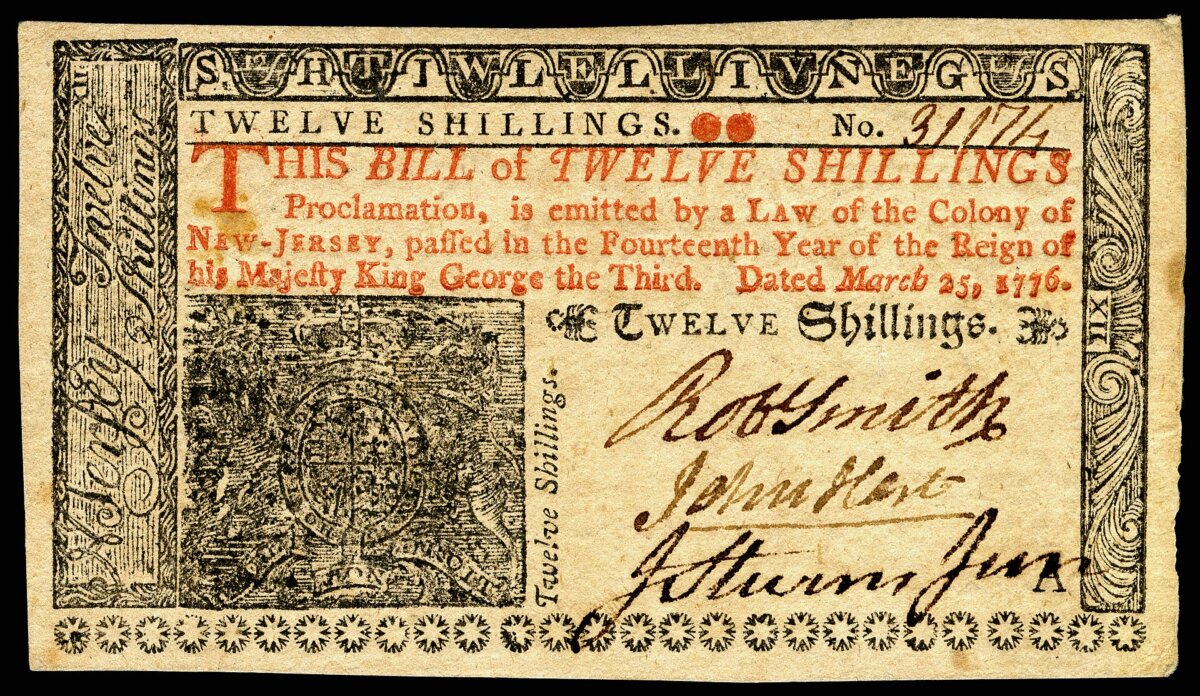 John Hart signed this colonial currency from New Jersey. (Public Domain)