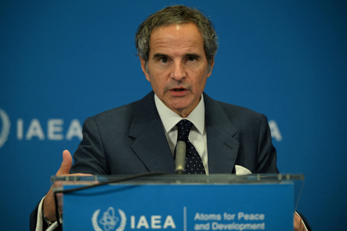 International Atomic Energy Agency (IAEA) Director-General Rafael Grossi speaks to the media on the sidelines of a meeting of the IAEA Board of Governors in Vienna, Austria, on June 5, 2026. (Elisabeth Mandl/Reuters)