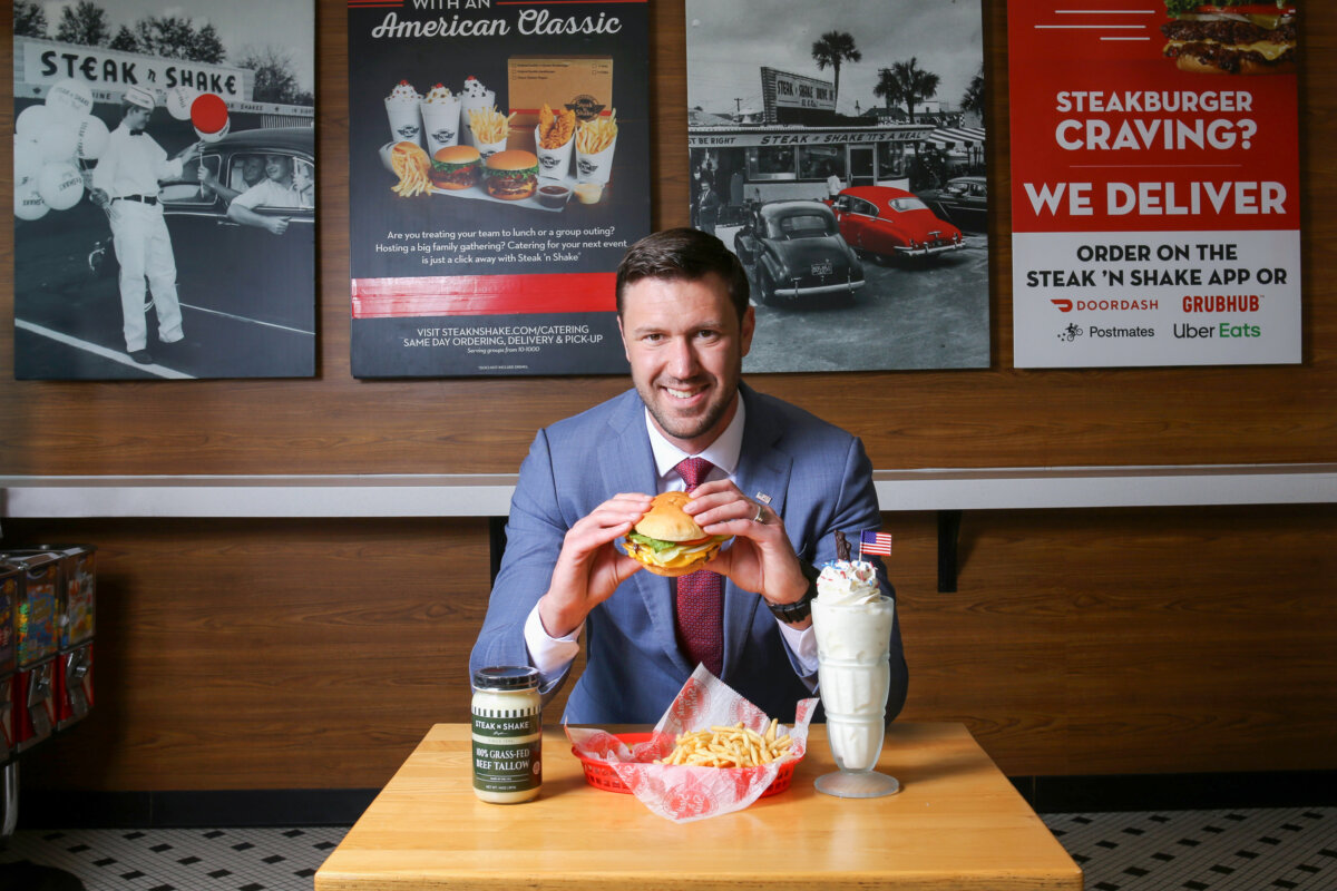 Michael Boes, Steak 'n Shake's chief Make America Healthy Again (MAHA) officer, in Irving, Texas, on June 15, 2026. (Bobby Sanchez/The Epoch Times)