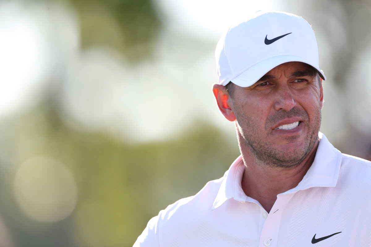 Brooks Koepka of the United States looks on from the seventh green during the second round of the 126th U.S. Open at Shinnecock Hills Golf Club in Southampton, N.Y., on June 19, 2026. (Andrew Redington/Getty Images)