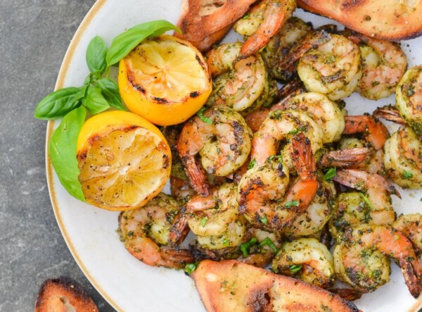 Grilled Pesto Shrimp