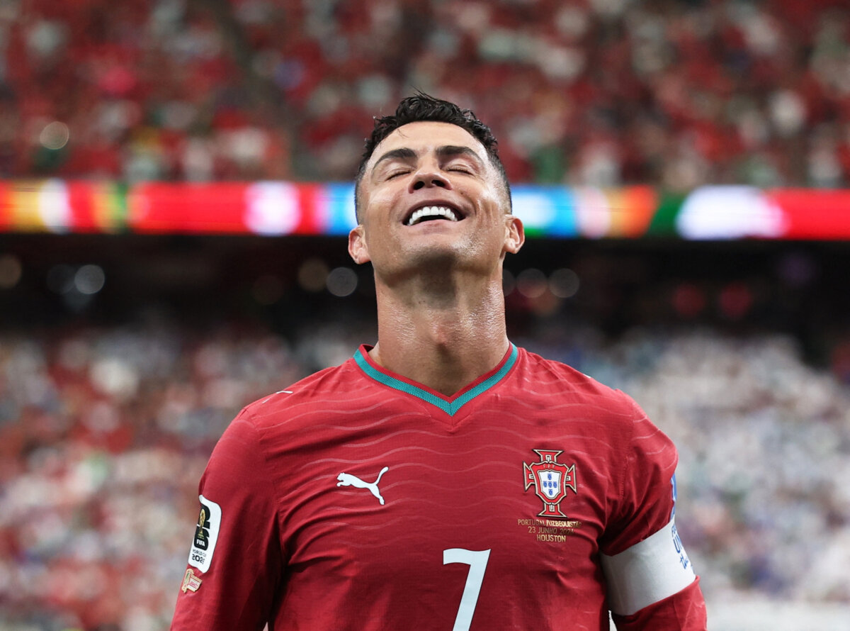 Portugal's Cristiano Ronaldo celebrates scoring their third goal in FIFA World Cup 2026 Group K, Portugal v Uzbekistan, at Houston Stadium in Houston, Texas, on June 23, 2026. (IMAGN IMAGES via Reuters/Troy Taormina)
