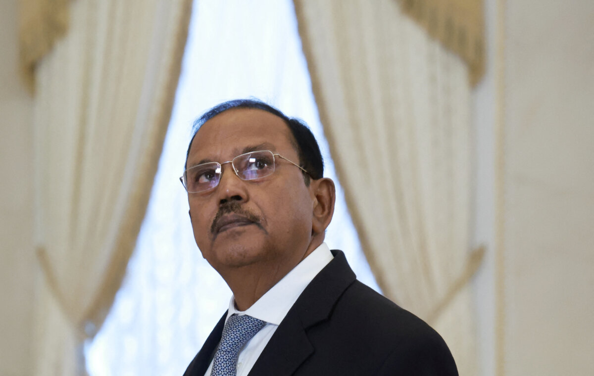 Indian National Security Advisor Ajit Doval in St. Petersburg, Russia, on Sept. 12, 2024. (Sputnik/Vyacheslav Prokofyev/Pool via Reuters)
