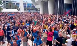 Scottish Fans Sing and Dance Outside Miami Marlins Stadium