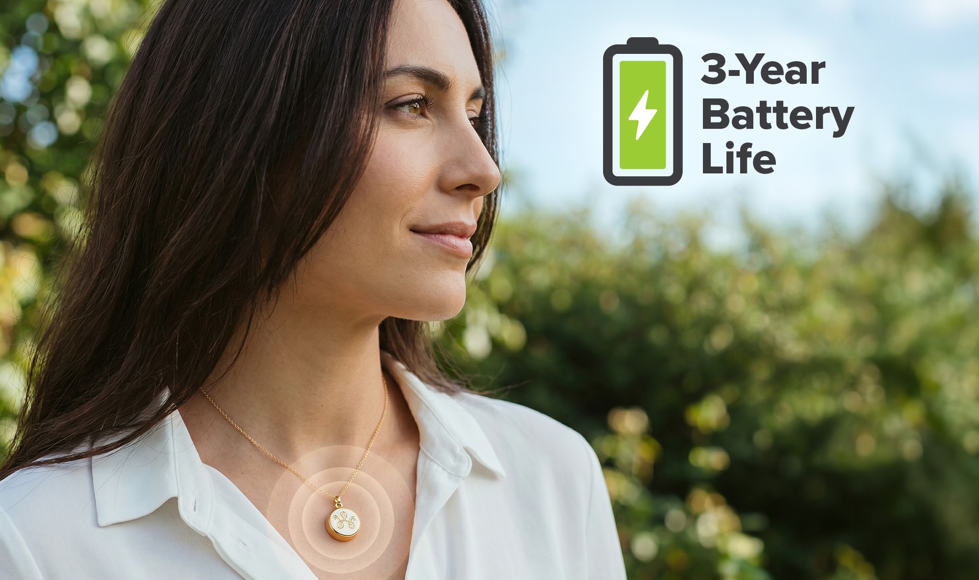 InvisaWear, partnered with ADT, is a discreet piece of jewelry with a hidden “panic button” inside – all you need to do is click it twice to get help instantly.