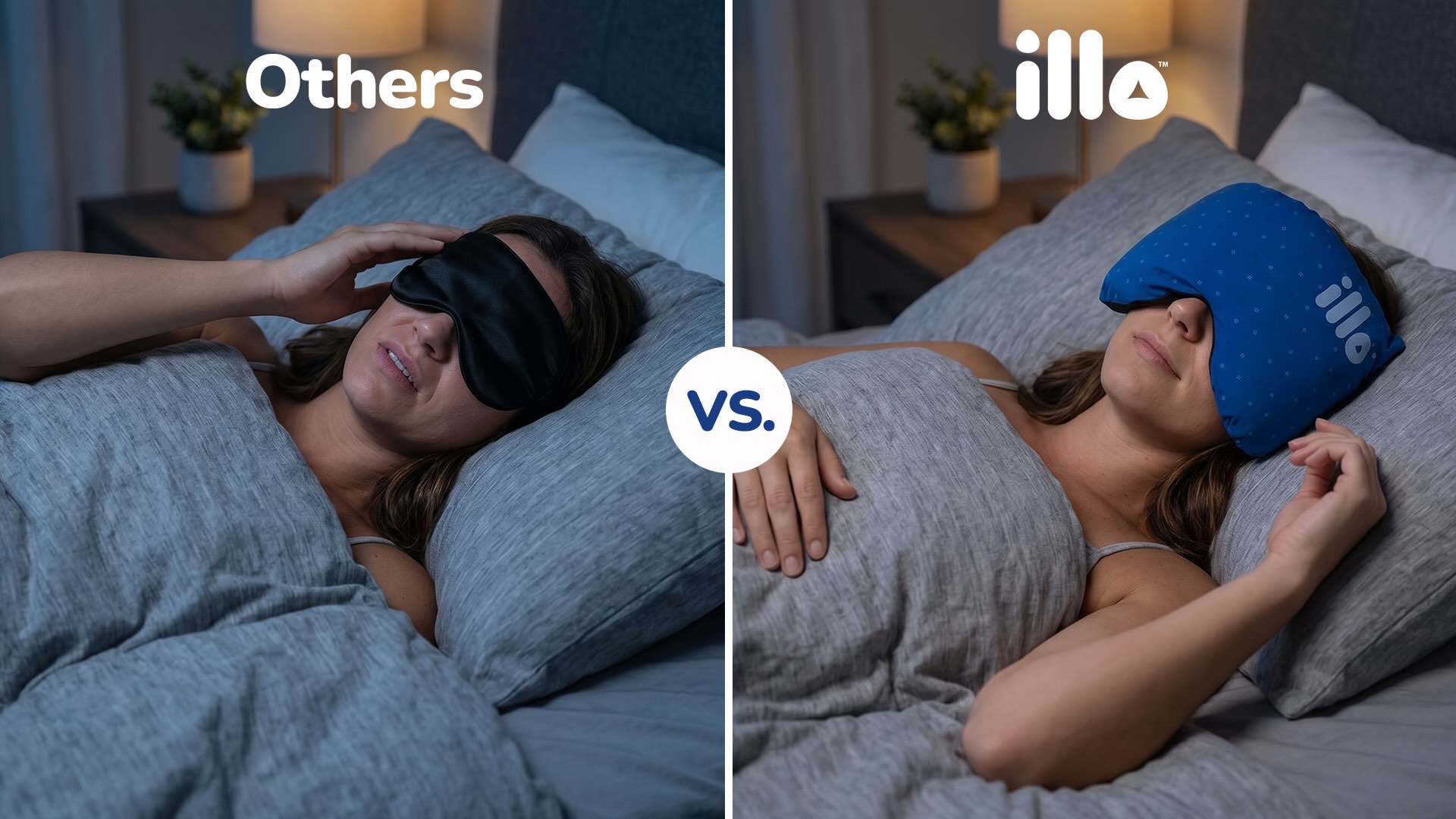 illo is a 3-in1 powerful sleep tool that functions as a premium sleep mask, a plush travel pillow and a moldable Cushion.