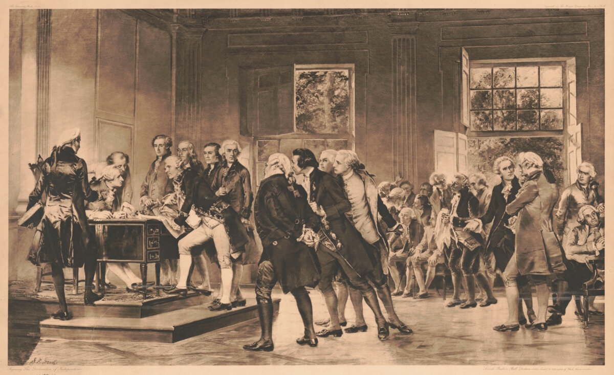 The Declaration of Independence, adopted in 1776, remains one of the most widely cited political documents in modern democratic history. (Public domain)