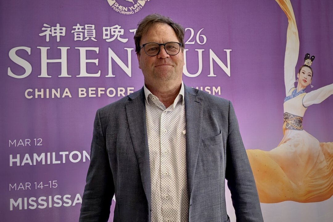Dean Baxendale, president of Optimum Publishing, attends Shen Yun Performing Arts at Toronto's Four Seasons Centre for the Performing Arts on June 28, 2026. (Charlie Lu/The Epoch Times)