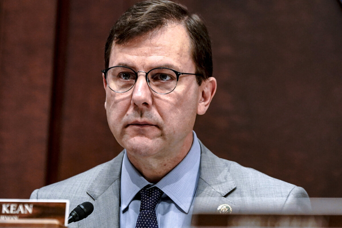 Rep. Tom Kean (R-N.J.) on Capitol Hill in Washington on Dec. 5, 2023. (Mariam Zuhaib/AP Photo)
