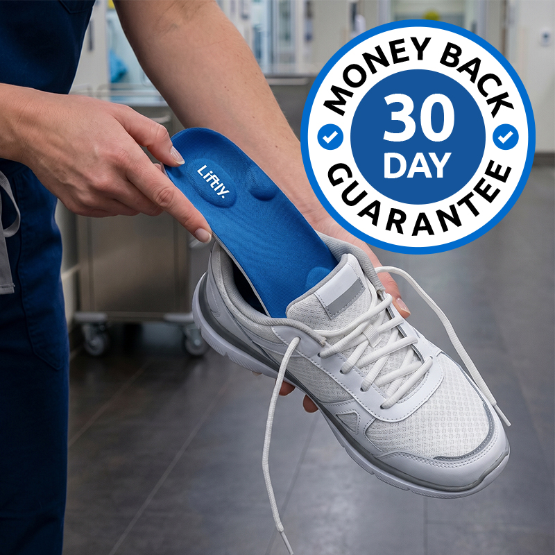 Liftly Insoles help relieve foot pain instantly and you can stand longer & move more comfortably.