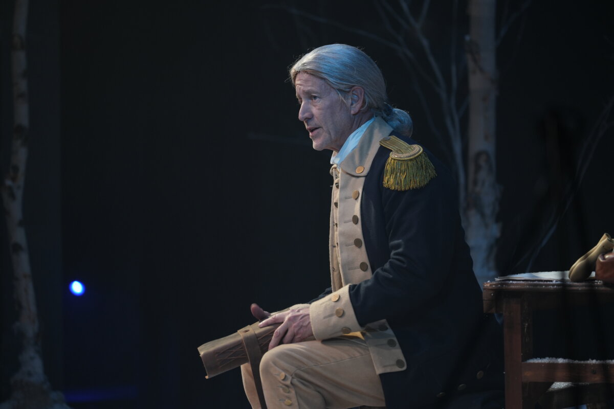 James Denton portrays George Washington in "A General's Prayer," at the World Stage Theater at the Museum of the Bible in Washington in June 2026. (Courtesy of the Museum of the Bible)