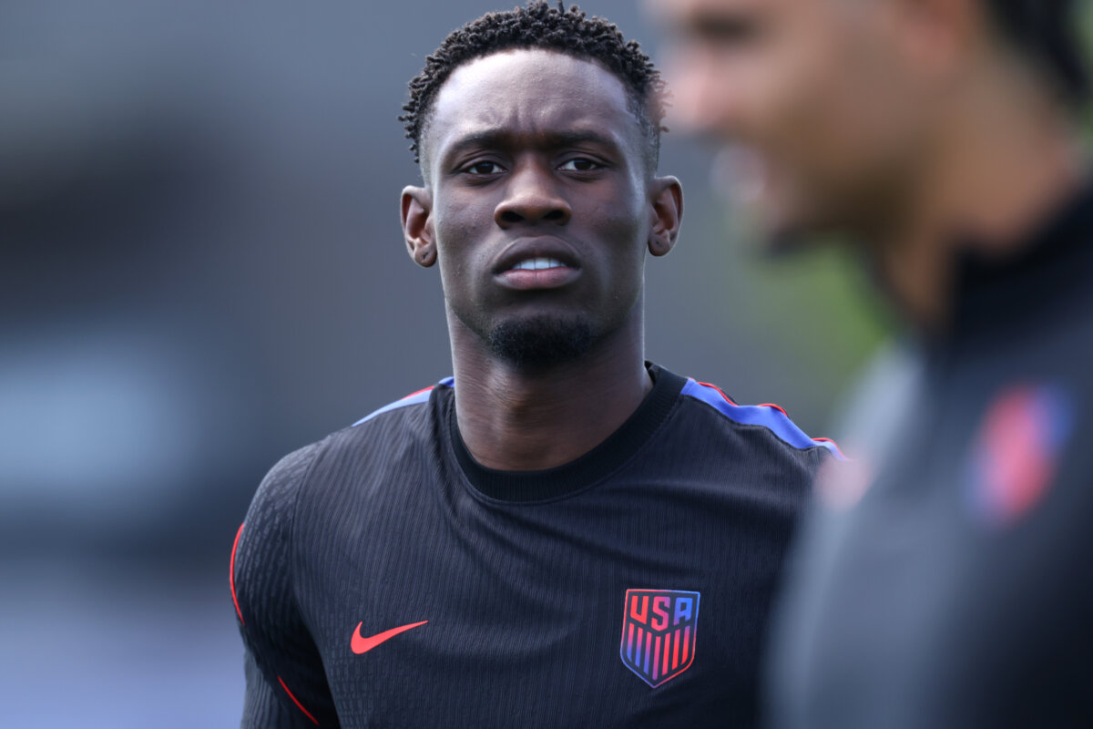 Folarin Balogun of the United States trains at the University of Washington in Seattle on July 5, 2026. (Jamie Squire/Getty Images)