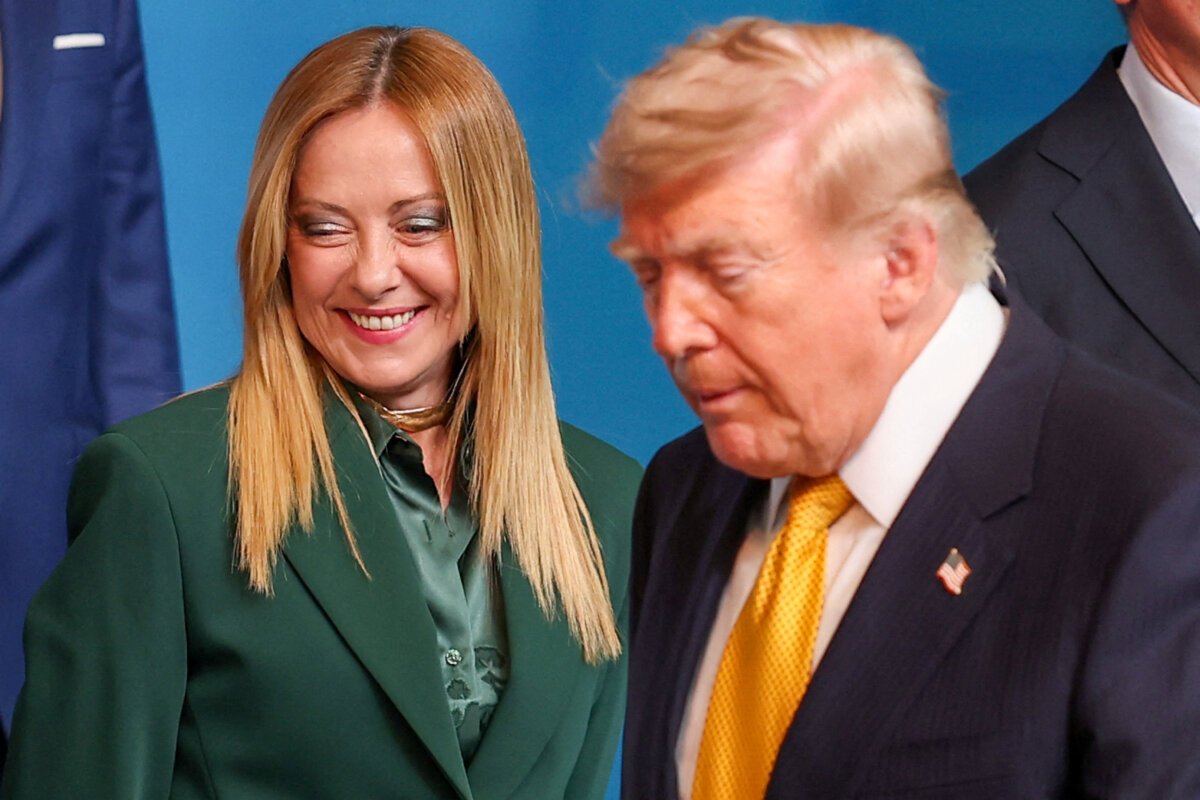 U.S. President Donald Trump and Italian Prime Minister Giorgia Meloni attend a NATO leaders' summit in Ankara, Turkey, on July 8, 2026. (Umit Bektas/Reuters)