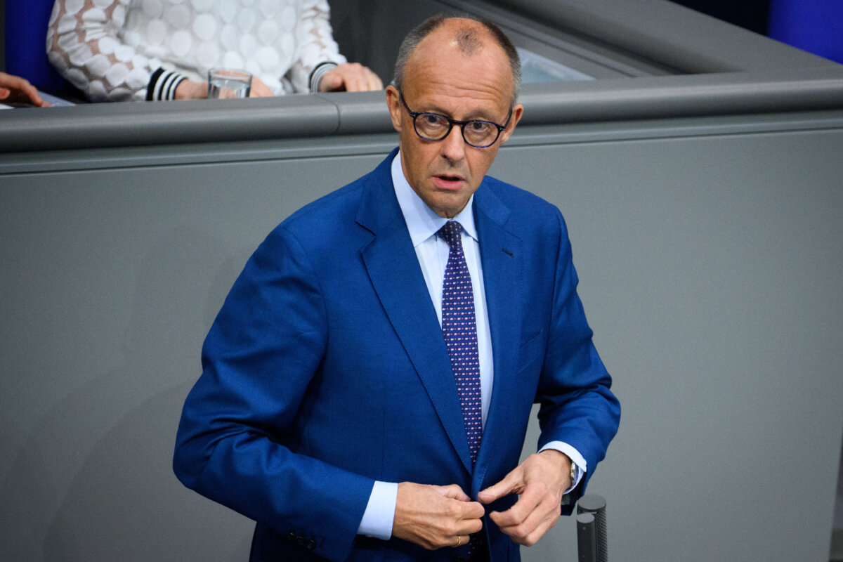 German Chancellor Friedrich Merz delivers a government statement on the current political situation during the 89th plenary session of the 21st legislative period in the German Bundestag on July 9, 2026. (Bernd von Jutrczenka/dpa via AP)
